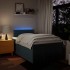 Cama box spring con colchón tela azul 120x190