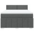Cama box spring con colchón tela gris oscuro 140x190