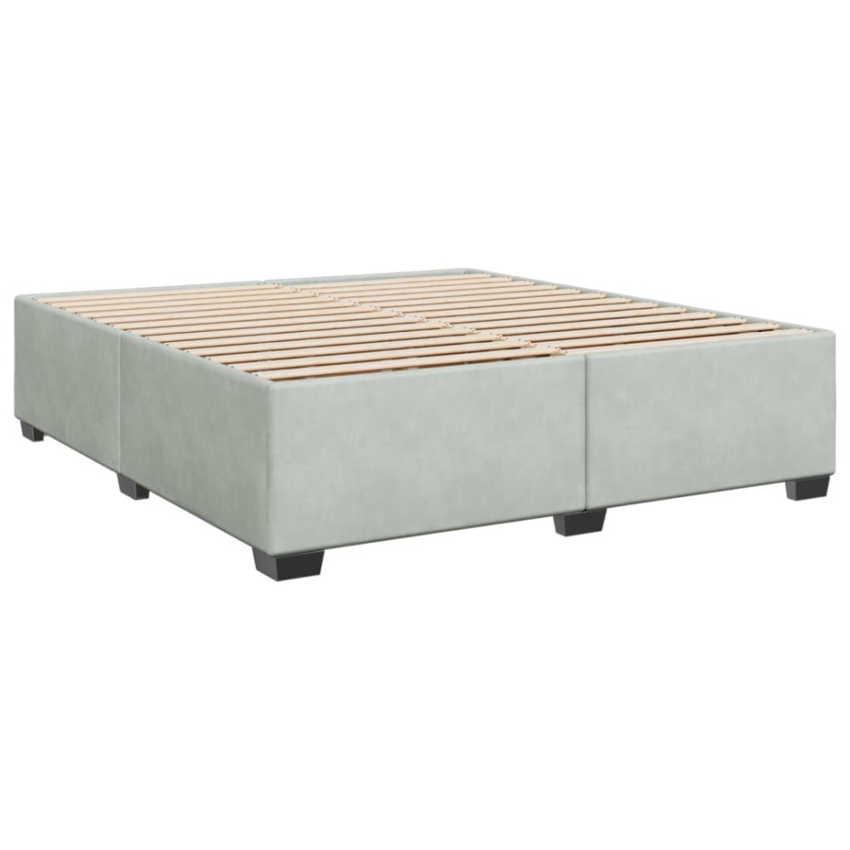 Estructura de cama sin colchón terciopelo gris claro 180x200