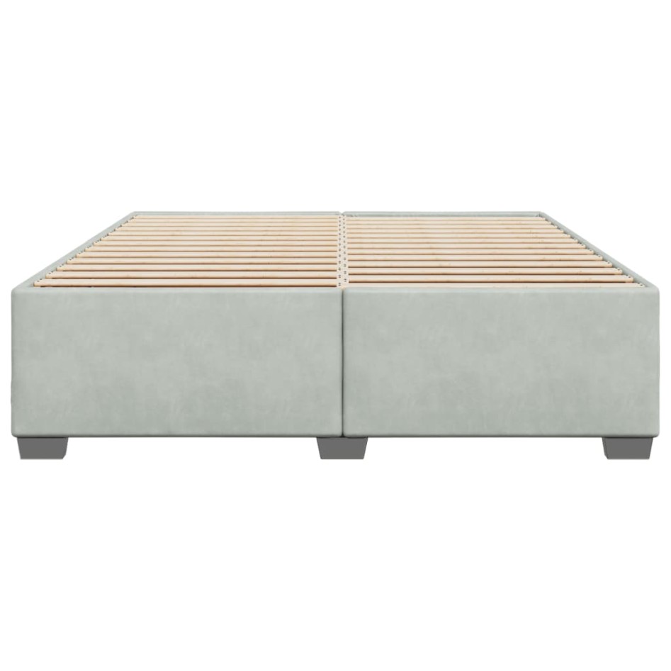 Estructura de cama sin colchón terciopelo gris claro 180x200