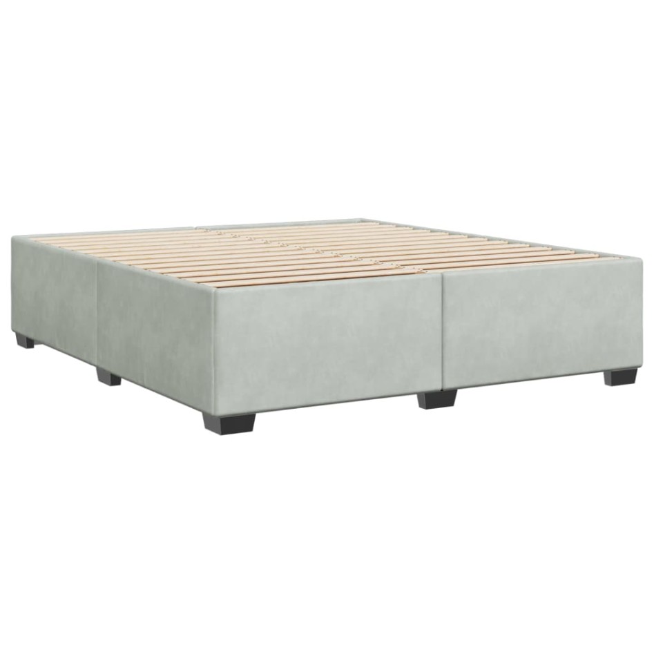 Estructura de cama sin colchón terciopelo gris claro 180x200
