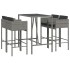 Set de muebles de bar 5 piezas con cojines ratán sintético