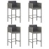 Set de muebles de bar 5 piezas con cojines ratán sintético