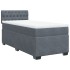Cama box spring individual con colchón terciopelo gris
