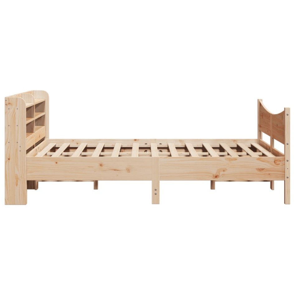 Estructura de cama con cabecero madera maciza pino 140x190