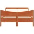 Estructura cama con cabecero madera pino marrón cera 135x190