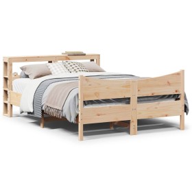 Estructura de cama con cabecero madera de pino blanco