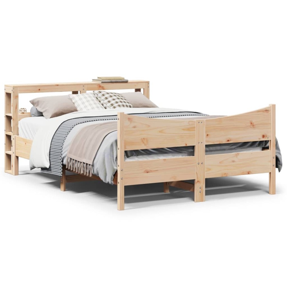 Estructura de cama con cabecero madera de pino blanco