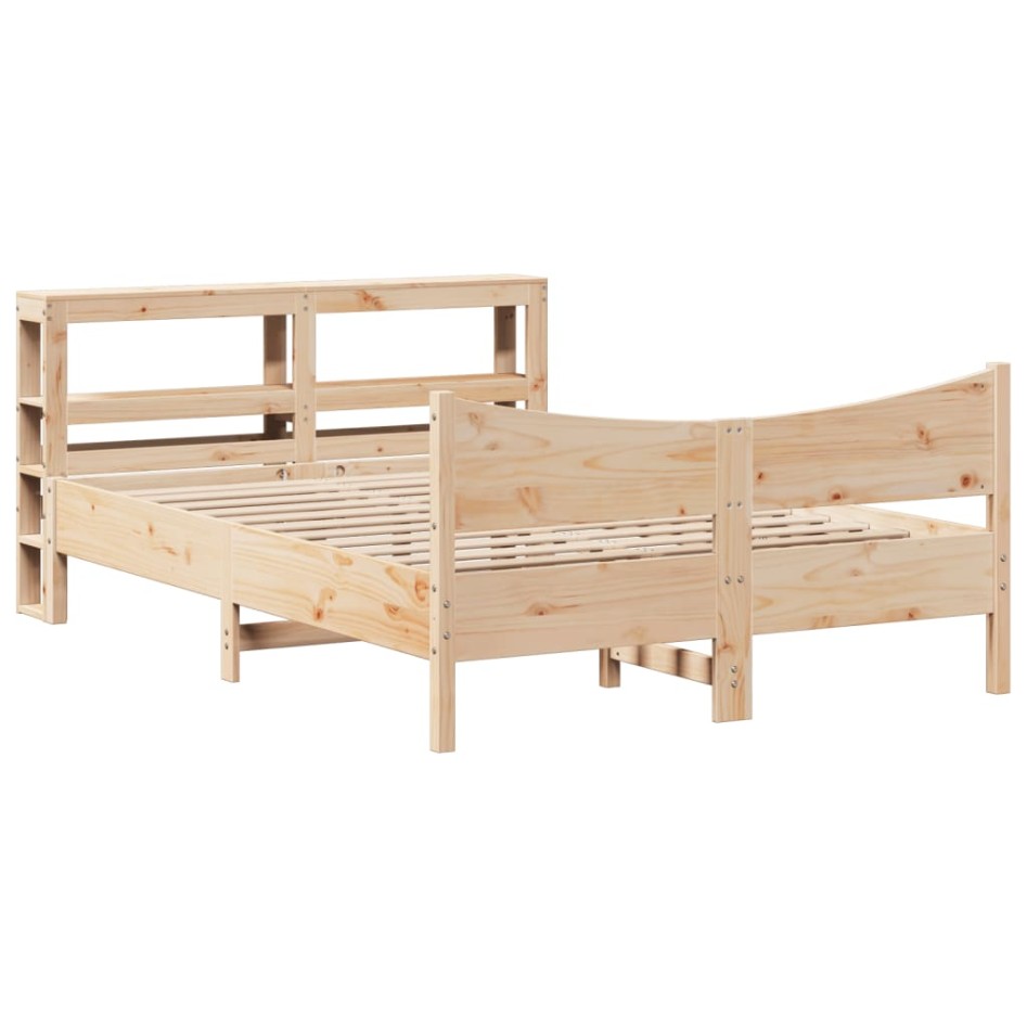 Estructura de cama con cabecero madera de pino blanco