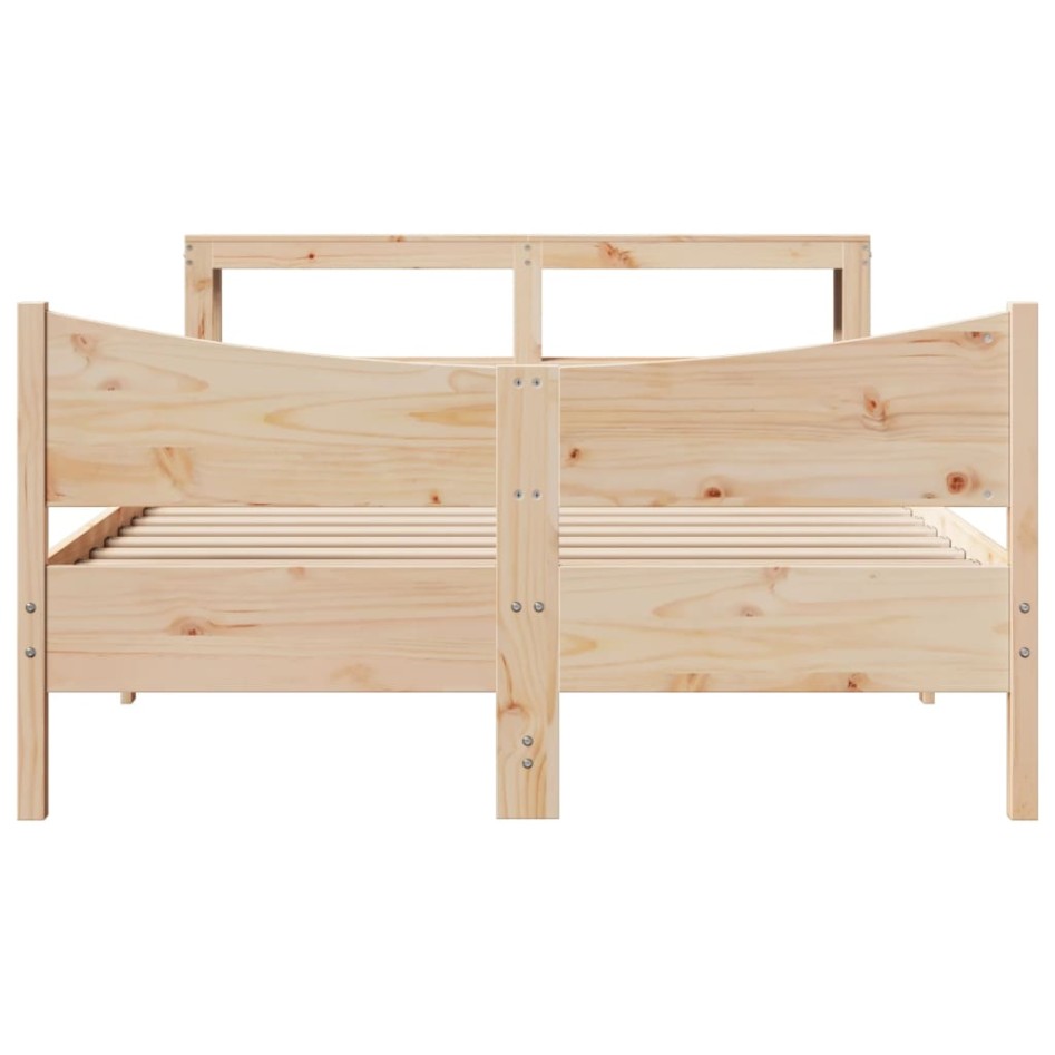 Estructura de cama con cabecero madera de pino blanco