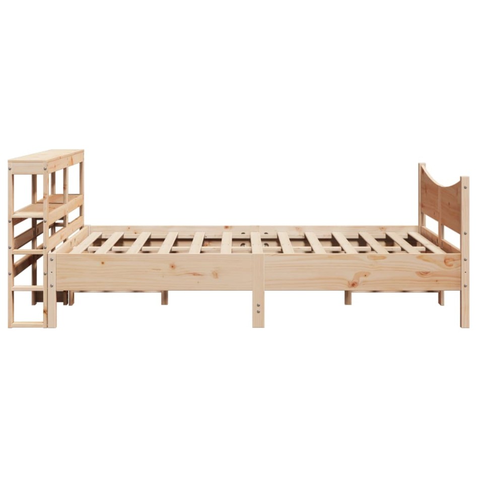 Estructura de cama con cabecero madera de pino blanco