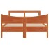 Estructura cama con cabecero madera pino marrón cera 120x190