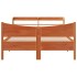 Estructura cama con cabecero madera pino marrón cera 120x200