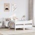 Estructura de cama con cabecero madera pino blanco 160x200