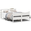 Estructura de cama con cabecero madera pino blanco 140x190 cm
