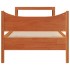 Estructura cama con cabecero madera pino marrón cera 90x200