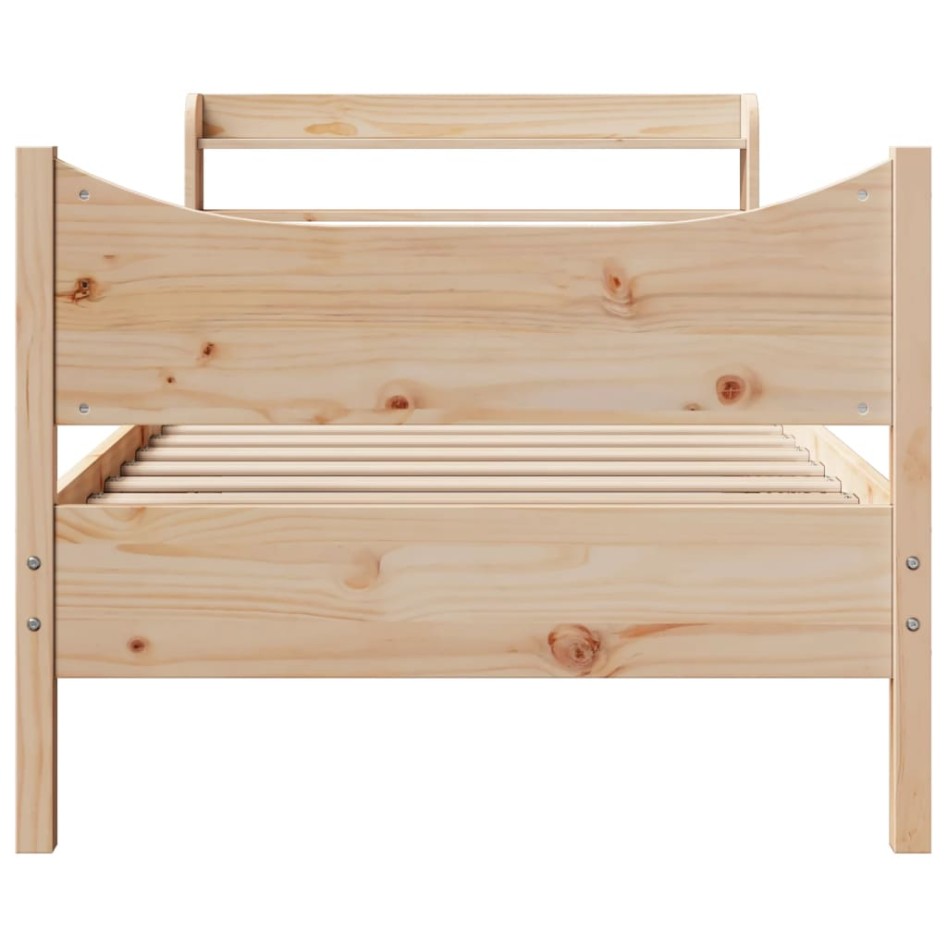 Estructura de cama con cabecero madera maciza pino 75x190