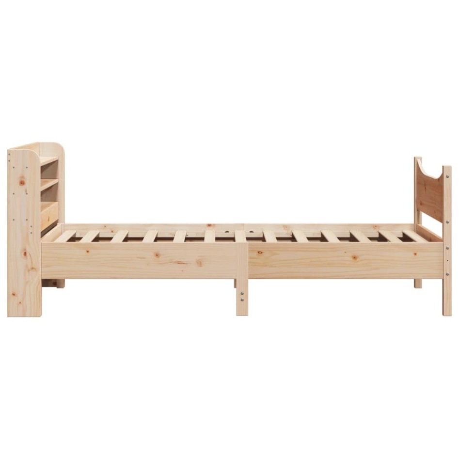 Estructura de cama con cabecero madera maciza pino 75x190