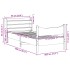 Estructura de cama con cabecero madera maciza pino 75x190