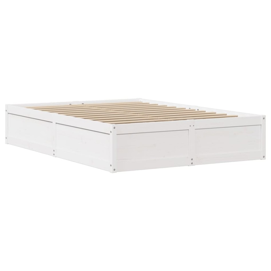 Estructura de cama con cabecero madera pino blanco 140x190