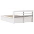 Estructura de cama con cabecero madera pino blanco 140x190