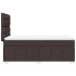 Cama box spring con colchón tela marrón oscuro 80x200