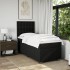 Cama box spring con colchón tela negro 80x200