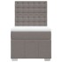 Cama box spring con colchón tela gris taupe 80x200