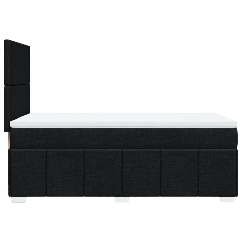 Cama box spring con colchón tela negro 90x190