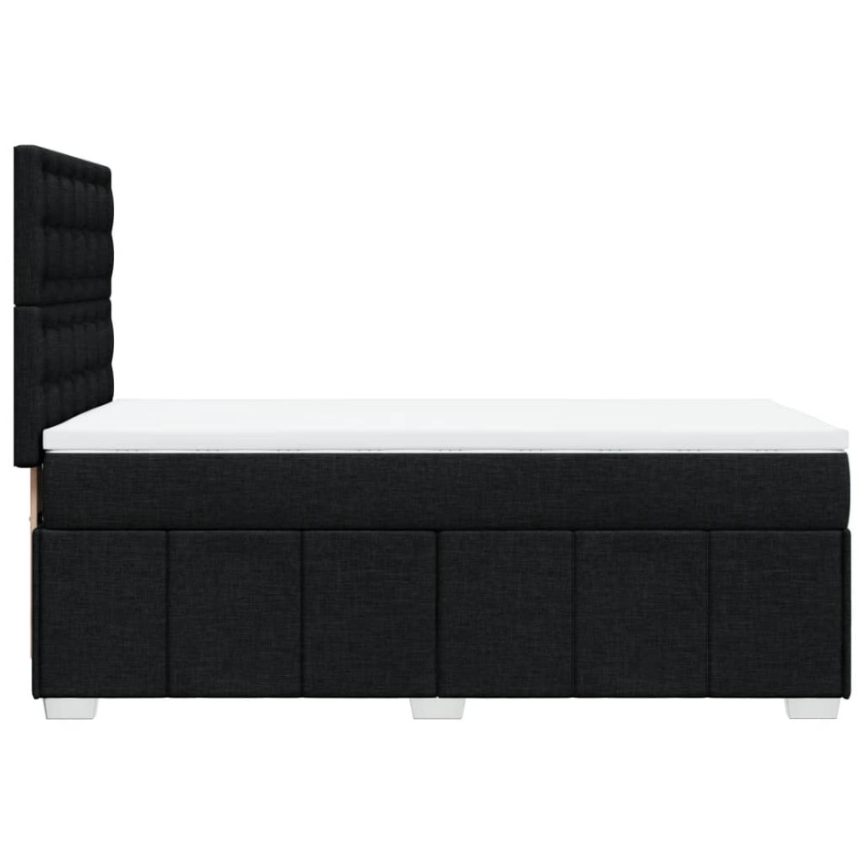 Cama box spring con colchón tela negro 90x190