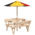 Mesa de picnic para 4 niños agujero para sombrilla madera