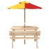 Mesa de picnic para 4 niños agujero para sombrilla madera