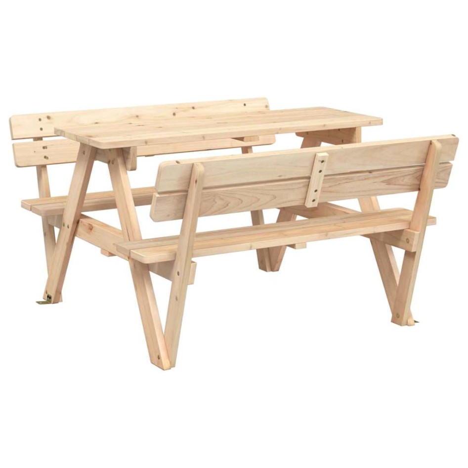 Mesa de picnic para 4 niños agujero para sombrilla madera