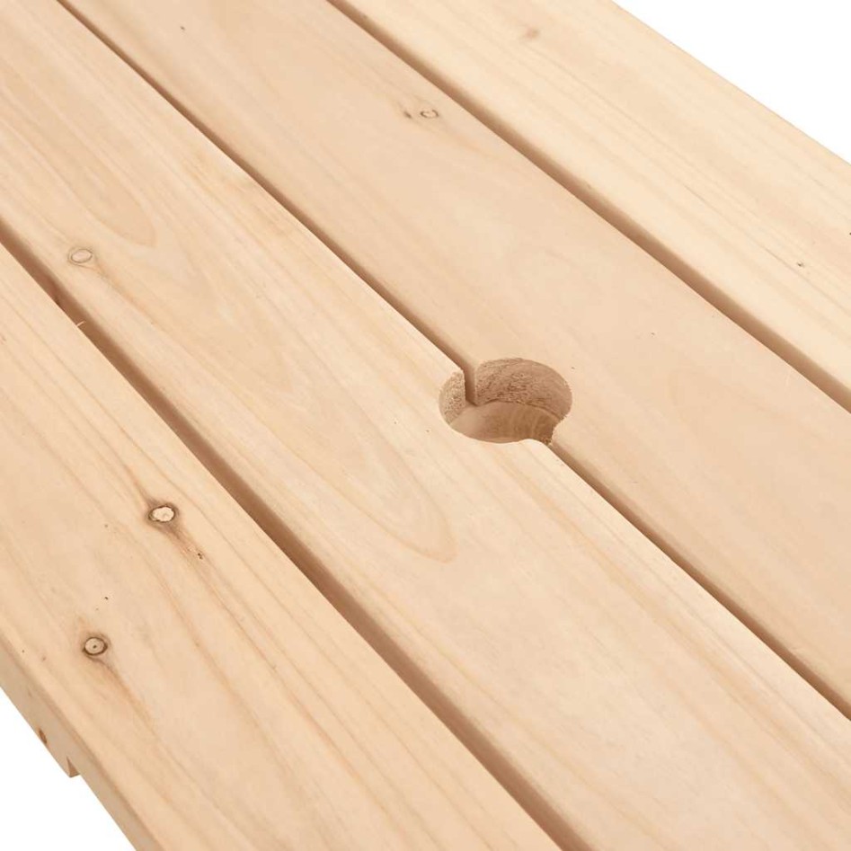 Mesa de picnic para 4 niños agujero para sombrilla madera