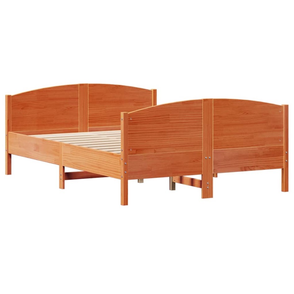 Estructura de cama sin colchón madera maciza marrón 120x190