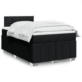 Cama box spring con colchón tela negro 120x190