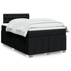 Cama box spring con colchón tela negro 120x190