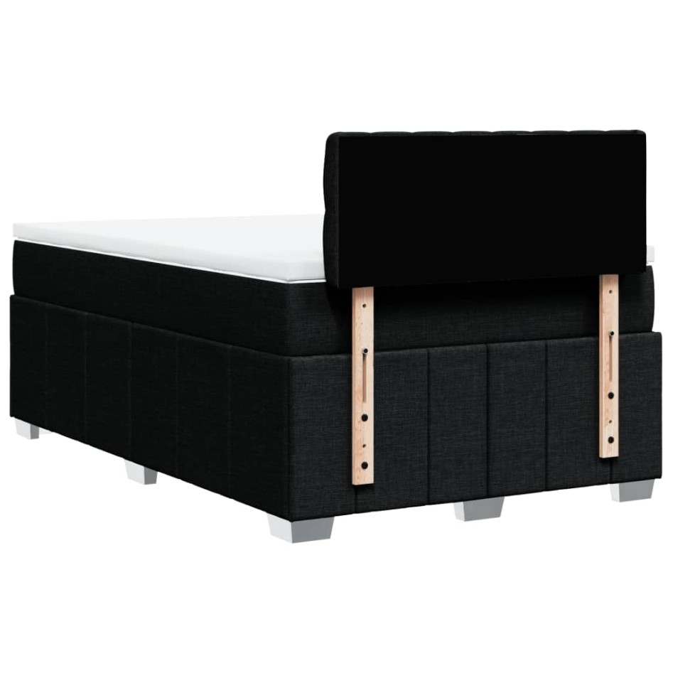 Cama box spring con colchón tela negro 120x190