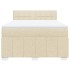 Cama box spring con colchón tela color crema 140x200