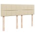 Cama box spring con colchón tela color crema 140x200