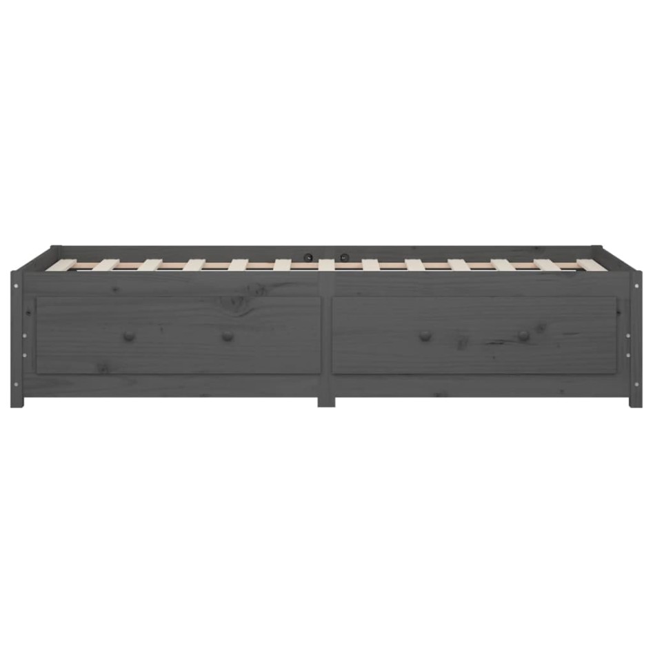 Sofá cama madera maciza de pino gris 90x200