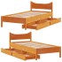 Estructura cama con cajones madera maciza pino marrón