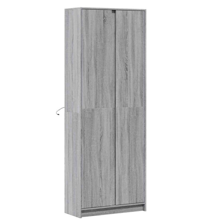 Aparador con LED madera ingeniería gris Sonoma 74x32,5x200