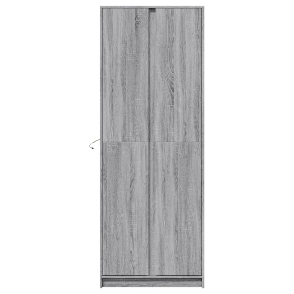 Aparador con LED madera ingeniería gris Sonoma 74x32,5x200