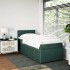 Cama box spring con colchón terciopelo verde oscuro 90x190