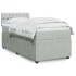 Cama box spring con colchón terciopelo gris claro 90x190