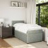 Cama box spring con colchón terciopelo gris claro 90x190