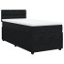 Cama box spring con colchón cuero sintético negro 90x190