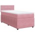 Cama box spring con colchón terciopelo rosa 90x200