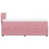 Cama box spring con colchón terciopelo rosa 90x200